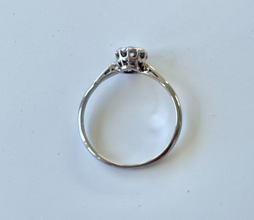 VINTAGE 1950s DIAMOND HALO CLUSTER RING 18CT WHITE GOLD VALUATION $4,500 - Picture 10 of 14