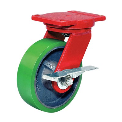 HAMILTON S-HS-8P-4SL-FB Standard Plate Caster,Swivel,1400 lb. 6AZL0