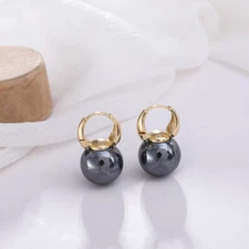 Pearl Dangle Drop Earrings for Women,Gold Hoop Earrings,Pearl Earrings