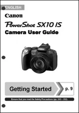 Canon Powershot SX10 IS Digital Camera User Instruction Guide  Manual