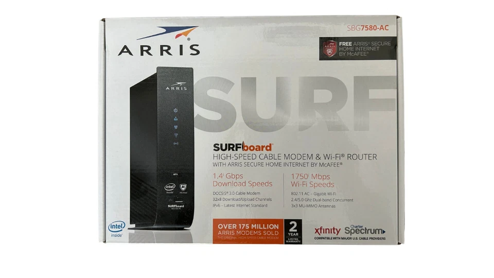 ARRIS SBG7580-AC DOCSIS 3.0 Cable Modem & Router Combo, not work for parts only - Image 4 of 4