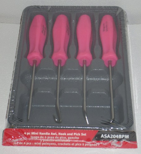 *NEW* Snap-on Pick Set *2 SETS* ASA204BPM & ASAL204BPM *PINK HARD HANDLES* NEW! - Picture 5 of 8