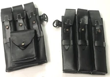 WWII GERMAN MP EARLY WAR LEATHER AMMO POUCHES-BLACK