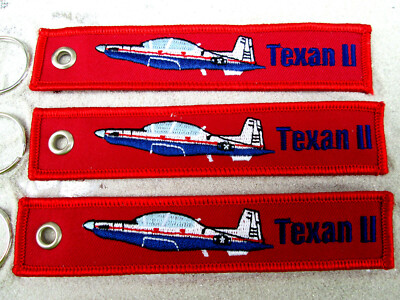 3er SET Keycain AVIATOR Pilot Beechcraft T 6 Texan USA Swiss / Aircraft / YakAir