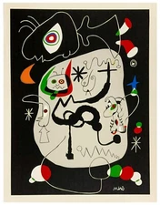 After (D’apres) JOAN MIRO Vintage Serigraph "A BALLET DANCER LISTENING TO ORGAN"