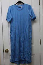 LOGO by Lori Goldstein Seamed Knit Midi Dress-Azure Blue-3X-A397280-NEW