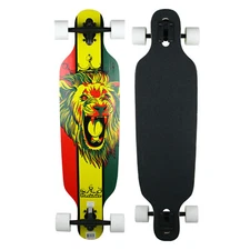 Krown Drop Through Elite Rasta Lion Longboard Complete 9.25" x 36"