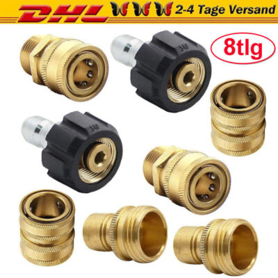 Hochdruckreiniger Adapter 8x Set 5000PSI M22 3/8 Zoll Schnellkupplung M22 14mm