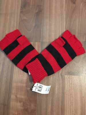 NWT Women s Abercrombie and Fitch Fingerless/Mitten Gloves Red And Navy
