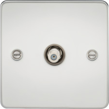 Image of KNIGHTSBRIDGE POLISHED CHROME FLAT PLATE Switches & Sockets ALL Inserts + USB