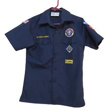 Boy Scouts Uniform Shirt BSA Size Youth Large L Cub Scout Blue SS Patches