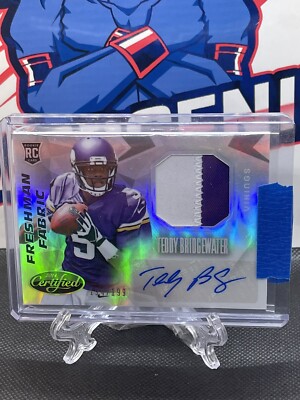 2014 Certified Teddy Bridgewater 2 Clr Patch Auto Rc #237 Srl 24/199