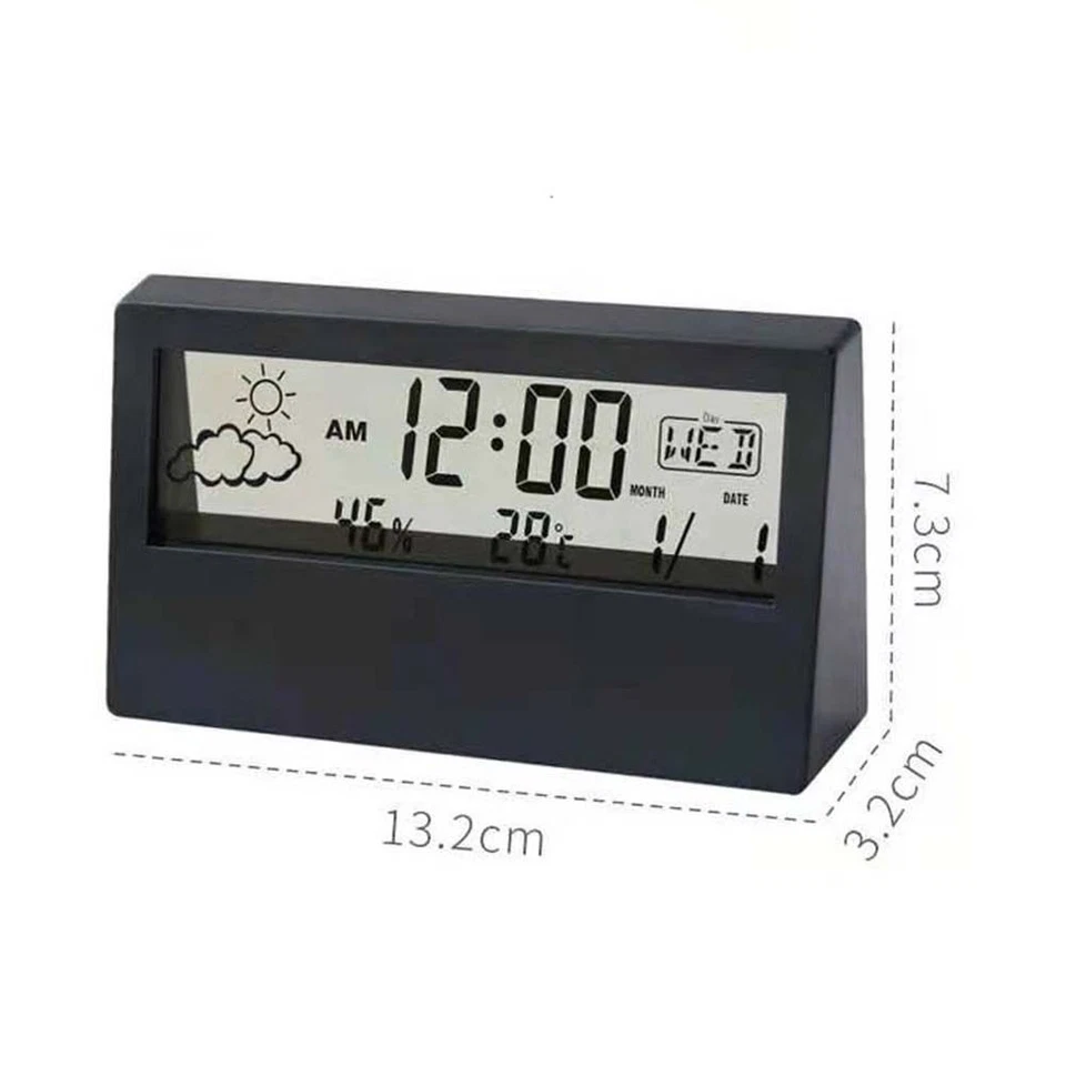 Temperature Calendar Electronic Clock Large Number Alarm Clock LED Digital - Image 2 of 4