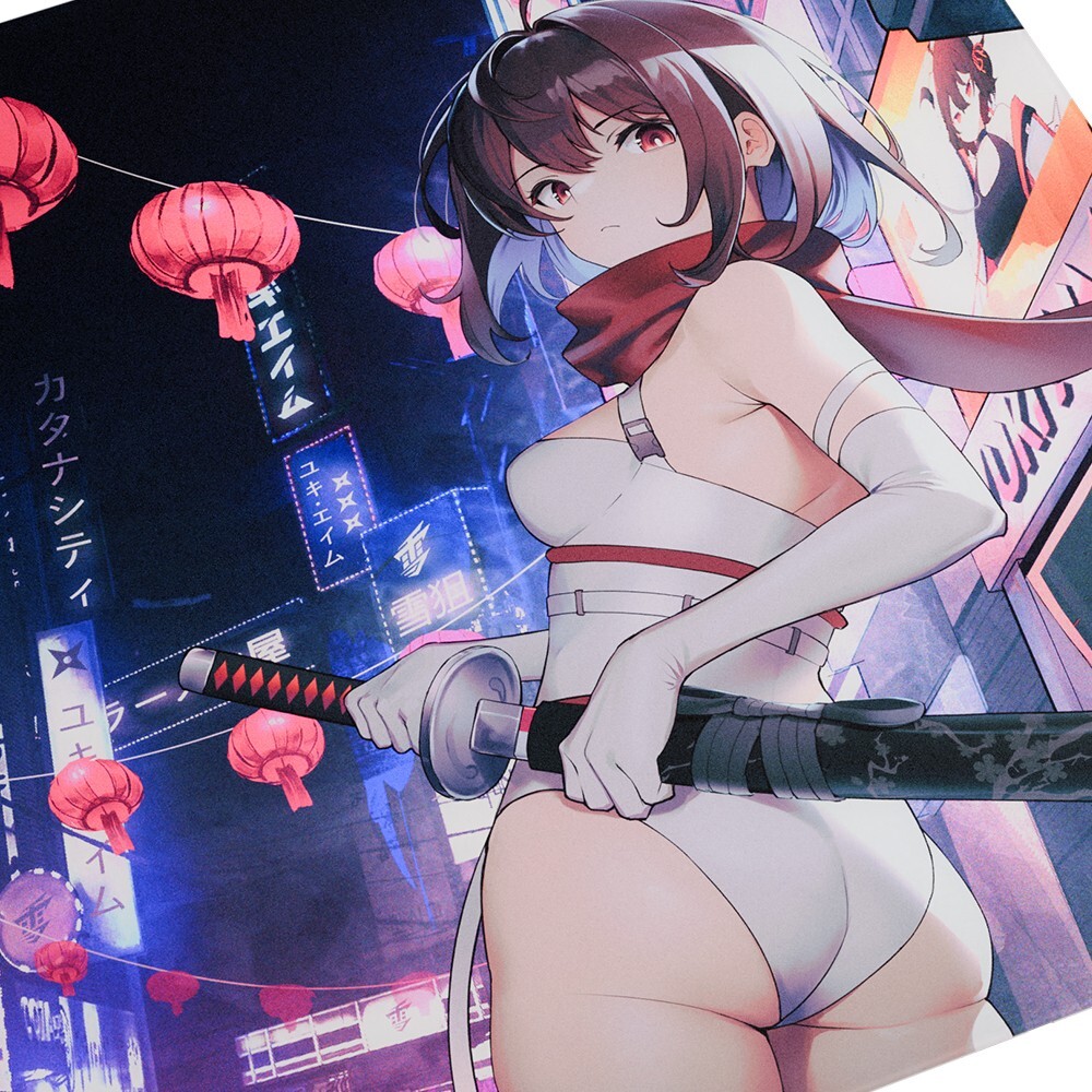 新品￤Yuki Aim 2024 Katana Glass Mousepad Yuki Aim - Katana City Glass Mousepad Limited
