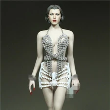 1Set 1:6 Scale Chain Tops Skirt Dress Clothes 12" Female Soldier Toy Figure Body
