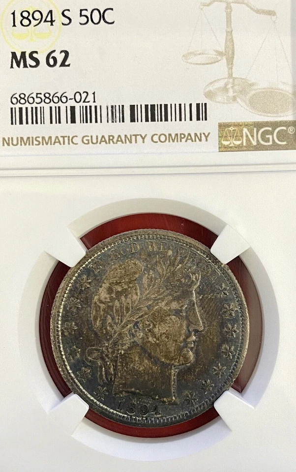 NGC MS-62! 1894-S BARBER HALF - Image 3 of 3