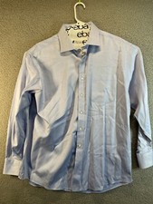 Tommy Hilfiger Dress Shirt 17-1/2 34/35 Reg Fit Mens Blue Long Sleeve Button Up