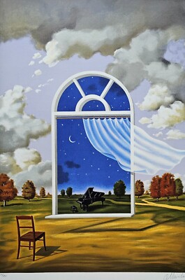 Rafal Olbinski NOCTURE IN E FLAT MAJOR HAND SIGNED LITHOGRAPH Polish Artist art