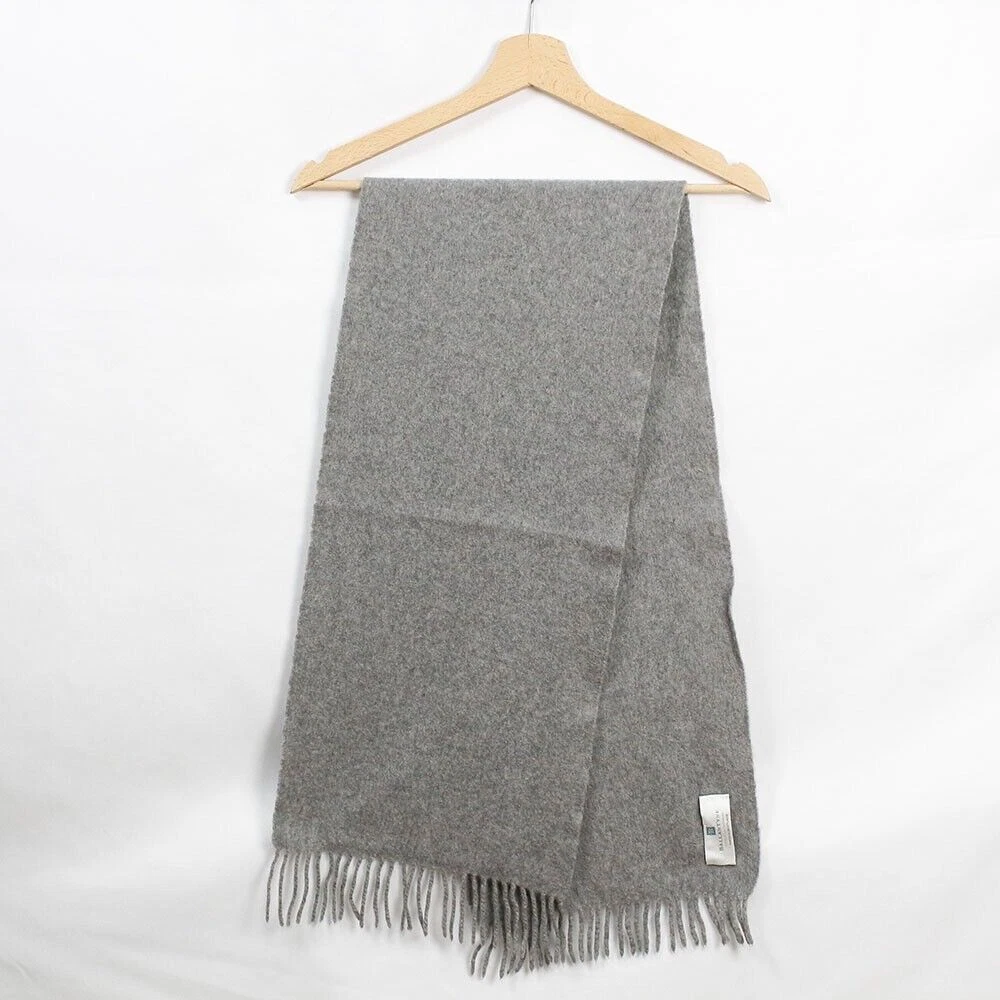 Sciarpa In Misto Lana E Cashmere Grigia Da Donna - Lunga 198 Cm, Calda E Morbida, Con Nappe, Regalo Natale - 3