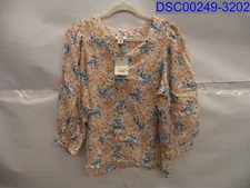 A.N.A. Women's Multicolor Blouse, Size=PL, Armpit to Armpit=22", Length=23"