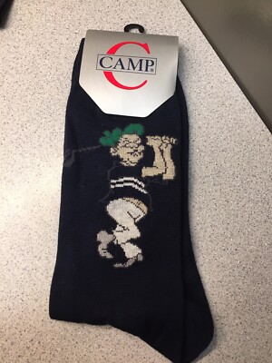 Vintage 1989 Men's Socks Golf Camp Hosiery Novelty Cotton Size 10-13 Blue
