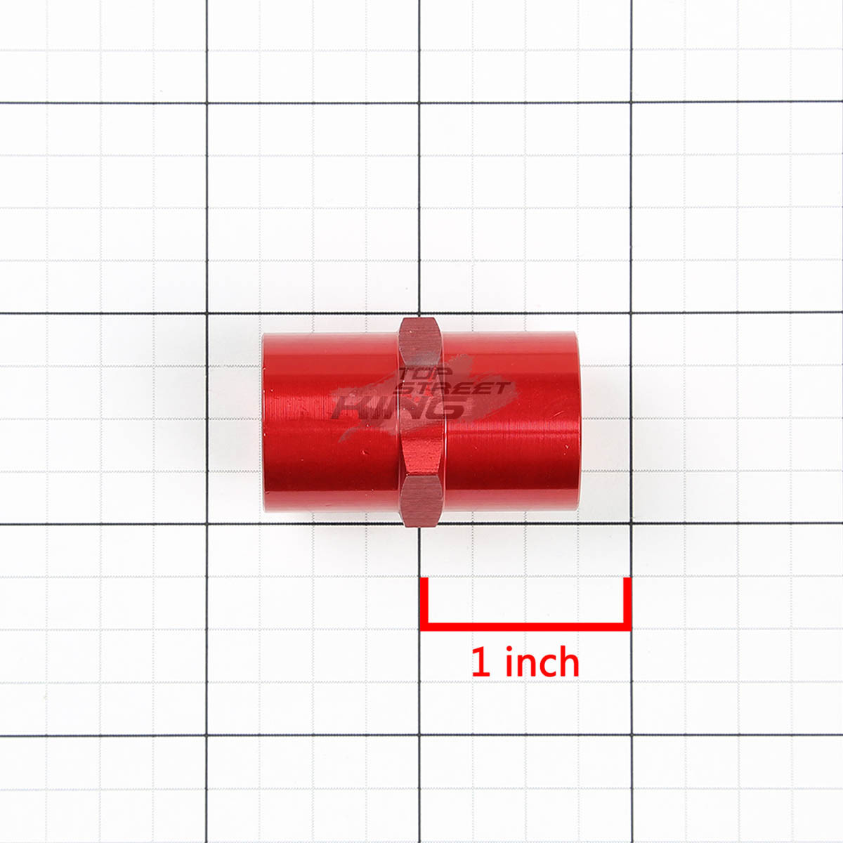 FEMALE 3/8" NPT PIPE PIPING THREAD COUPLER RED FINISH ALUMINUM FITTING