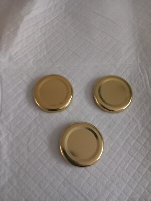 Gold Jar lids, 48 mm, Standard, Qty 20,50,100, Twist On / Off