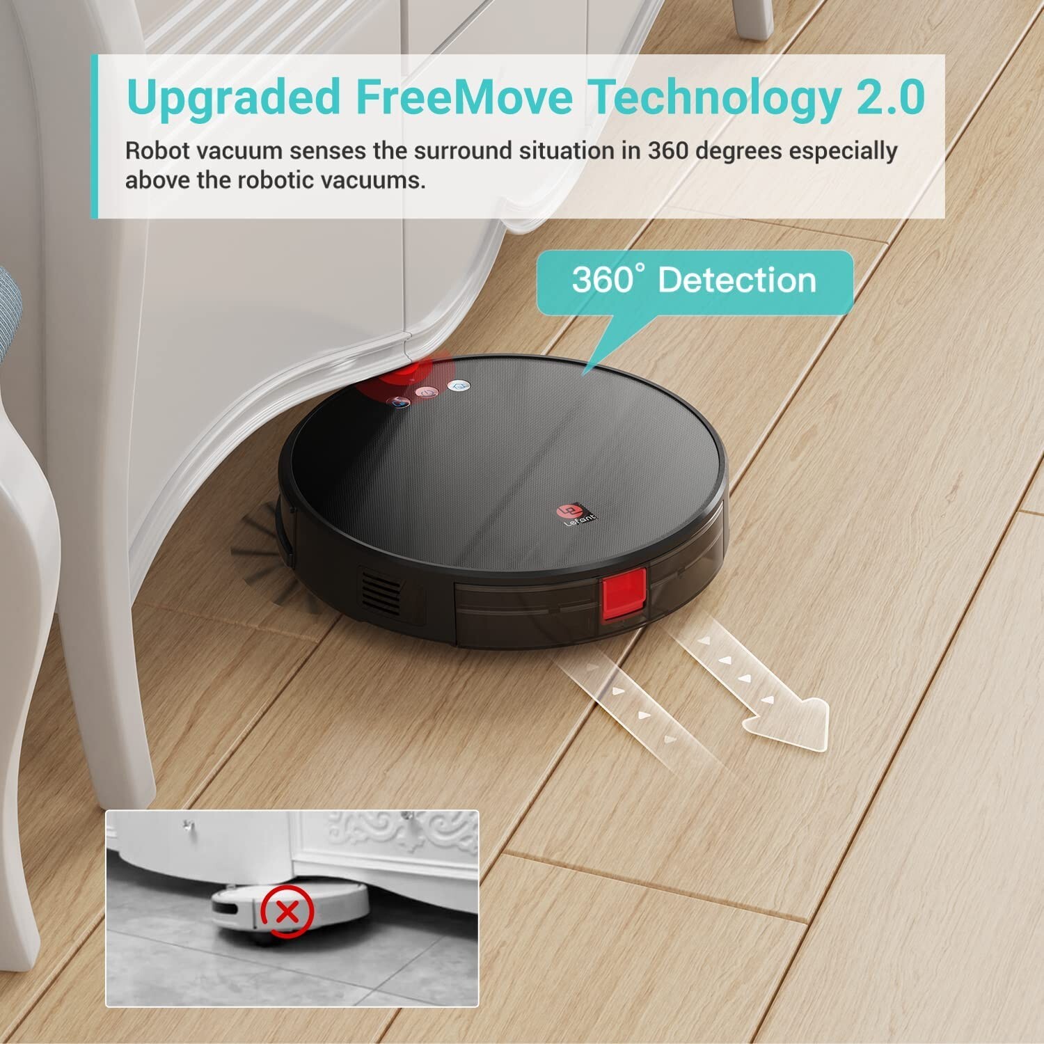 Lefant U180 Robot Vacuum and Mop, 3200Pa Suction, Smart Nav. Wifi/Alexa