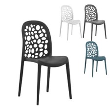 Sedia in polipropilene moderna casa impilabile esterno interno LAURA 4 PEZZI
