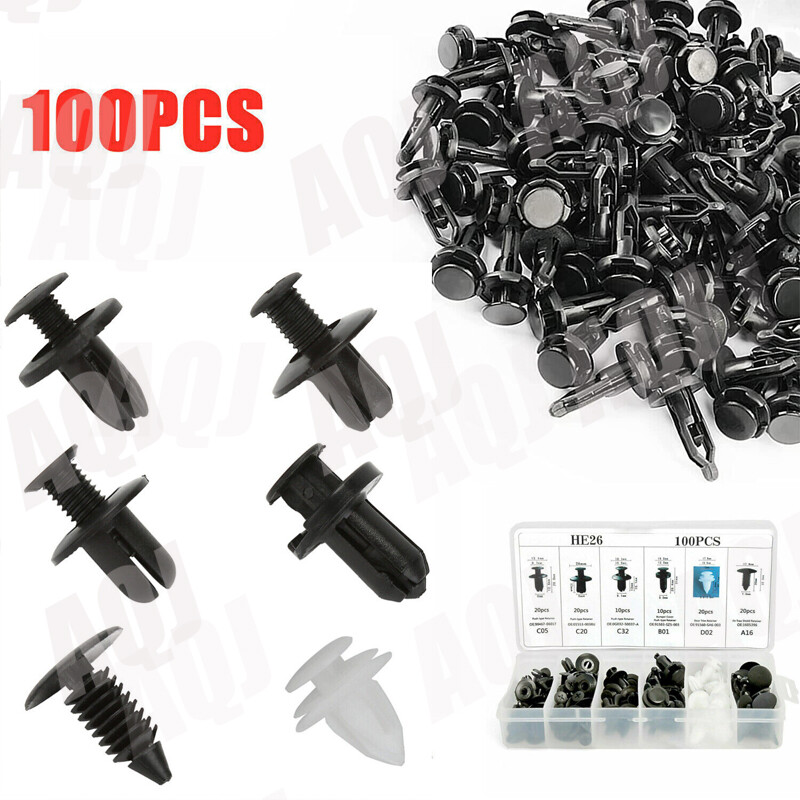 100x Side Garnish Grille Retainer Clip Bumper Fender Hood Moulding For Car Parts