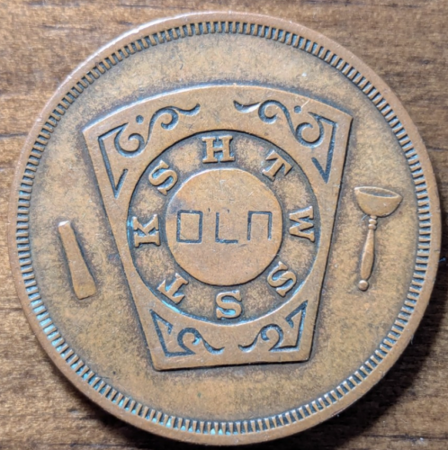 Est. 1905 Berkley, Virginia VA capítulo iónico no. Ficha masónica de 46 monedas de un centavo - Imagen 2 de 4