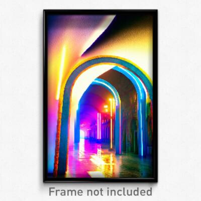 Pixel Art Poster - Vivid Arch (8 Bit Psychedelic Trippy Weird Video Game Print)