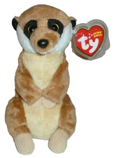 ST* Ty Beanie Baby - BURROWS the Meerkat (6.5 Inch) MWMTs (STICKER) Stuffed Toy