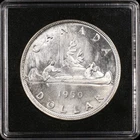 1950 $1 Uncirculated *Island Logs* Canada Silver Lustrous Blast White