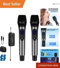 UHF Wireless Microphones Handheld Karaoke PA Church Sound System