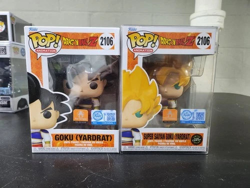 Funko Pop! Dragon Ball Z Goku (Yardrat) & SS Goku Toy Temple Glow Chase