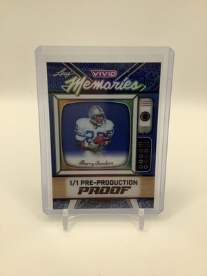Barry Sanders 2025 Leaf Vivid Football Memories 1/1 Pre Production Proof