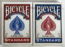 Bicycle STANDARD Playing Cards USA Red & Blue Decks NEW/SEALED!