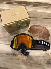 Electric Hex Black Tort BRAND NEW Snow Goggle Nuron Red Chrome with Bonus Lens