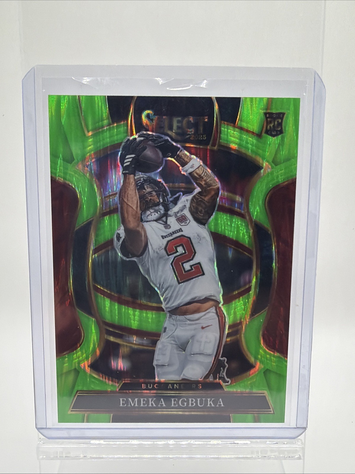 2025 Panini Select - Concourse Emeka Egbuka #37 Neon Green Shock Prizm /699 (RC)