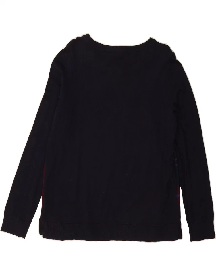 TOMMY HILFIGER Womens Boat Neck Jumper Sweater UK 16 Large Navy Blue Check JL09 - Image 2 of 3