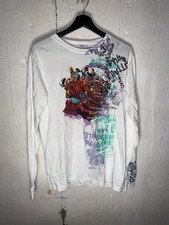 Camiseta blanca manga larga Full Flex Express Tour 2015 Skrillex Jack Ü Zeds tamaño muerto