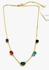 Kendra Scott Cailin Crystal 14k Gold Plated Strand Necklace Multi Mix NWT