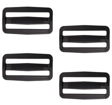 Adjustable 2Inch Black Tri Glide Slides Button Fasteners Webbing Triglides