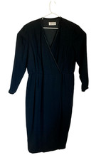 NWT Talbots Kathryn Conover Plus Size 20 Wrap Dress Black No Belt Made in USA