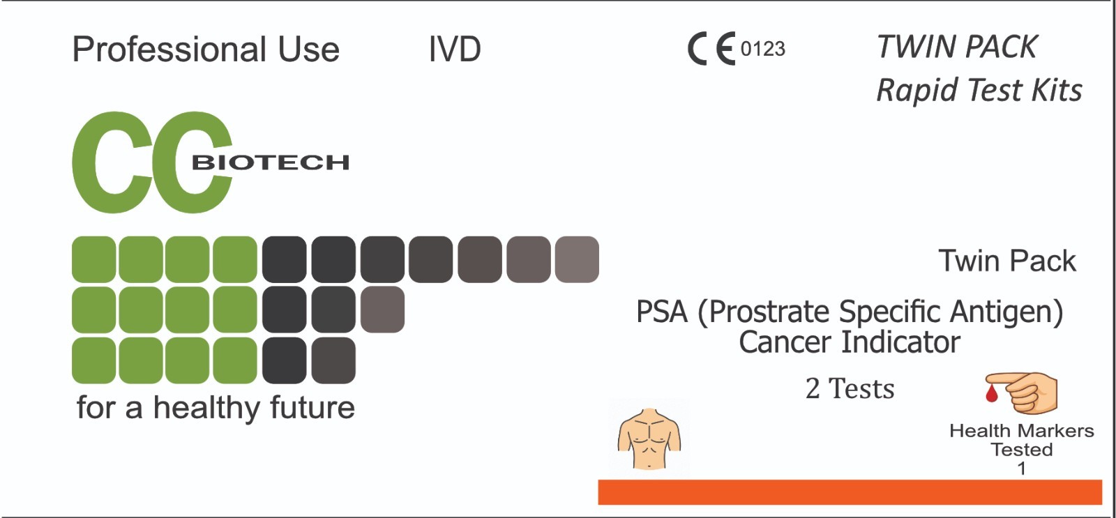 Pack de diez PSA Kit de prueba rápida de cáncer de próstata. Pack 10 pruebas a granel