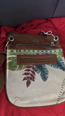 Desigual Women s Brown Tropical Floral Crossbody Bag Zip, Detachable Strap