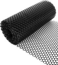 AHUNTTER 10m Chicken Wire Mesh Roll Plastic Poultry Fencing Net Black 1.2cm 2.30 per metre