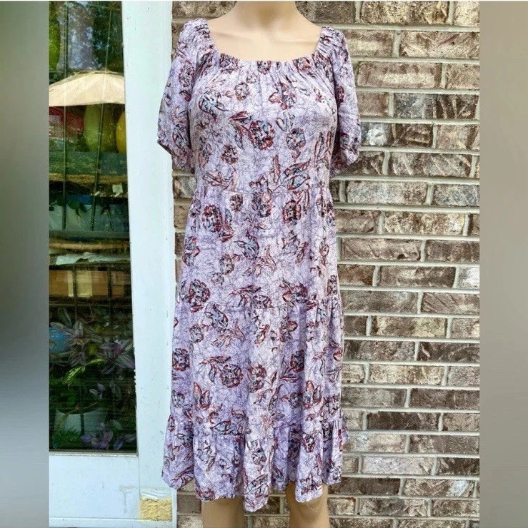 Vestido para mujer Maurice’s púrpura claro y rojo floral ajustado talla grande Foto 3 de 4