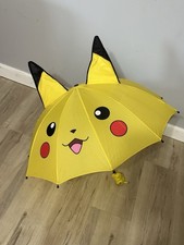 Vintage Pokemon Pikachu 1999 Kid-Sized Umbrella With 3D Ears And Pikachu Handle
